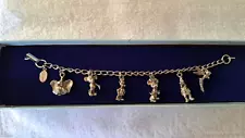 Vintage Disney Charm Bracelet Mickey Mini Donald Tinker - Silver Tone. NEW