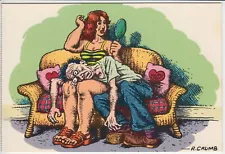 Robert Crumb Art Postcard Pillow Talk Kitchen Sink Press Glossy Unposted