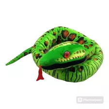 Rinco Plush Green Snake Realistic Stuffed Animal Soft Novelty Toy 66" Long