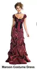 Maroon, dark rose, steampunk, Victorian dress & corset set / Costume - large