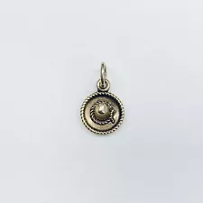 14k Yellow Gold Sombrero Cowboy Mexican Hat Round Pendant Charm