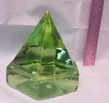 Ships Deck Prism Green Glass Nautical Hexagon Lighting Maritime Large 4.5"