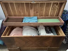 vintage cedar hope chest, Cavalier, good condition, has lock, inside shelf, 