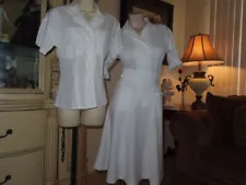 Vtg 1980s 3Pc NURSES UNIFORM - XS - 2 Blouses & Skirt / Costume COSPLAY Roleplay