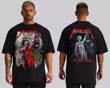 SALE - METALLICA JUSTICE FOR ALL FRONT AND BACK PRINT HARD ROCK BLACK T SHIRT