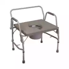 DMI Extra-Wide Heavy-Duty Drop-Arm Steel Commode USED