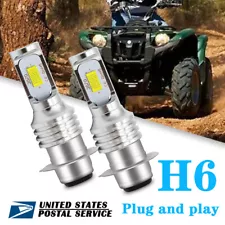 Sale 2x Headlights For Yamaha GRIZZLY 125 300 350 130W LED Bulbs H6M White Lamps (For: 2000 Honda Recon 250)