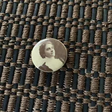 Antique Mourning Pinback Young Woman 1”