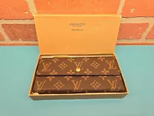 Authentic Louis Vuitton Monogram LV Portefeiulle Sarah Long Bifold Wallet