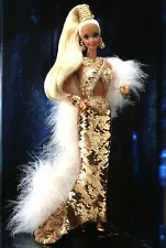 Bob Mackie Gold 1990 Barbie 1st In A Series W/Shipper Signed Case