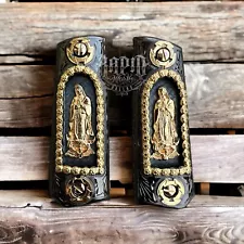 1911 45 38 Super Full Size Virgen De Guadalupe Gold Gun Grip Cachas & 24K Screws