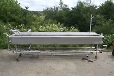 10ft Industrial Stainless Steel Sink Trough on Wheels 100 Gallon Capacity