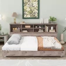 Full Size Daybed Frame with Storage Bookcases , Sofa Bed Frame