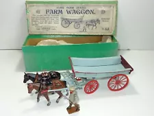 BRITAINS 5F FARM WAGON, 2 HORSES & FARM HAND (317) LARGE SCALE