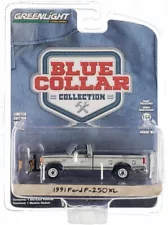 RawMetal Chase 1991 FORD F-250 XL 4X4 PICKUP W/SNOW PLOW 1/64 GREENLIGHT 35280 E