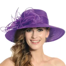 Kentucky Derby Church Dress Wedding Tea Party Hat Purple