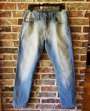 True Religion Relaxed Slim Geno Jeans Men 36x32 Light Blue Wash Stretch Denim