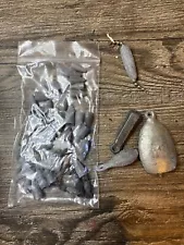 fishing sinkers lot Bullet Large 49 Pieces