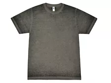 Black Acid Wash Burnout T-shirts Adult S-3XL 60/40 Cotton/Polyester