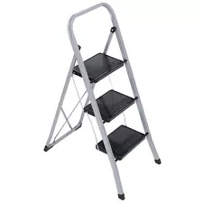 3 Step Ladder Folding Step Stool Safety Tread for Home Use 300Lb Load Anti-Slip