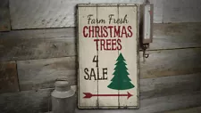 Trees For Sale Vintage Distressed Sign, Personalized Wood Sign