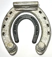 Vintage Pair of Large & Small Hot Forged Steel Horseshoes-Equestrian-Home Decor