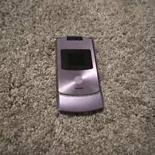 Vintage Purple Motorola RAZR Razor Flip Mobile Cell Phone Untested Read