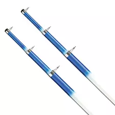 Tigress 15' Telescoping Fiberglass Outrigger Poles - 1-1/8" O.D. - White/Blue...