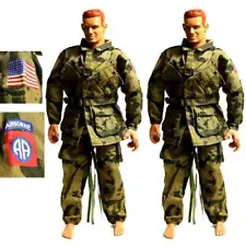 2x 1/6 Scale WWII USA 82nd Airborne Camo Uniform Jacket Pants For 12" Figure Toy