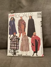 McCalls Sewing Pattern 6774 Misses’ Cape Wrap Poncho Hood All Sizes Cut