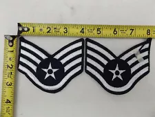 U.S AIR FORCE STAFF SERGEANT RANK INSIGNIA STRIPES MILITARY UNIFORM PATCHES PAIR