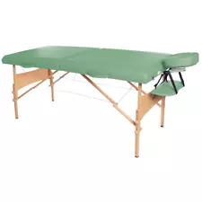 W60602G-1 Wood Deluxe Portable Massage Table, 550Lbs Capacity, 23"-34" Adjustabl