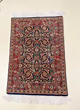 24”x 41” Vintage Indian Herati Design Oriental Rug - Hand Knotted 100% Wool