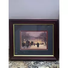 Vintage Framed Art by G. Harvey "An Evening With The President" 10.25”x12.25”