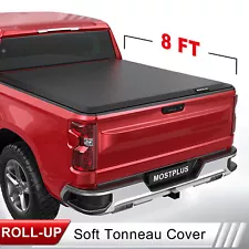 8FT Roll Up Truck Bed Tonneau Cover For 2007-2013 Chevy Silverado GMC Sierra