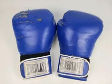 Vintage Everlast 16oz Blue Leather Boxing Gloves Pair