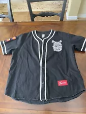 Supreme Patches Denim Baseball Jersey Medium - Authenticated