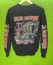 Vtg 90's Iron Horse Saloon Sweatshirt Men's Sz Medium SKULL EMPEROR Bike Week