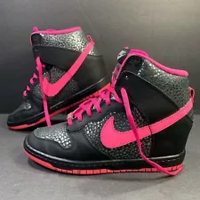 Nike Dunk High Wedge Heel Black Pink Women’s Shoes Shoe Size- 7