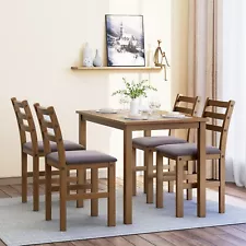 5 piece dining set Antique Oak table 4 Upholstered chairs for kitchen room