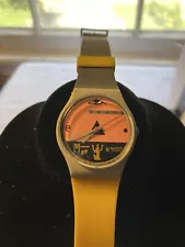 Vintage Swatch Watch Osiris GM102 1986 Egyptian Yellow Grey Pink.