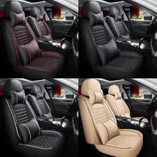 PU Leather Auto Car Seat Covers Full Set 5-Sits Front & Rear Cushion For TOYOTA