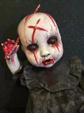 OOAK Horror Creepy Scary Spooky Doll Undead Bloody Baby 14" Halloween Prop #A065