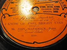 1908 John McCormack Orange ODEON know of two bright eyes/ MARY OF ALLENDALE 0513