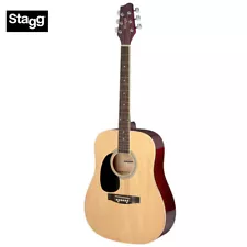 Stagg SA20D 3/4 Size Dreadnought Beginner Acoustic Guitar - Natural LEFT HAND