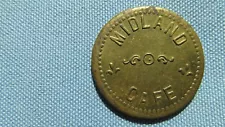 Brass Colorado Midland Railway Midland Cafe Good For 5 Cents In Trade Token