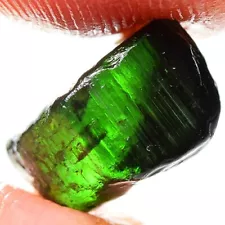 TOP IF FLAWLESS 6.35ct. UNHEATED GREEN TOURMALINE 100%NATURAL ROUGH FACET NR