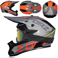 ORZ DOT Motorcycle Helmet - Motocross Off-Road ABS Helmet for Men & Women