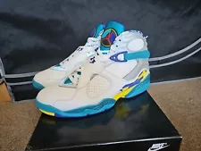 Air Jordan 8 Retro White Aqua W11/M9.5