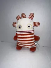 Worry Eaters BIFF Plush Toy 11” Striped Zipper Monster